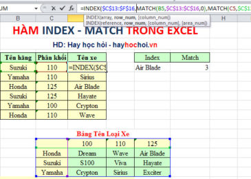 kết hợp index và match