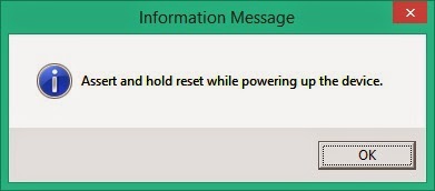 Assert and hold reset while powering up the device