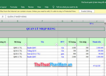 Những file Excel quản lý bán hàng tốt nhất 2020