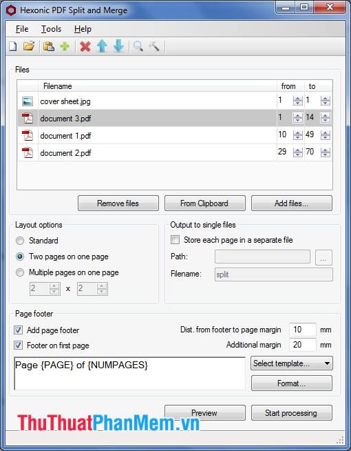 Phần mềm Hexonic PDF Split and Merge