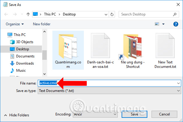 Lưu file Notepad 